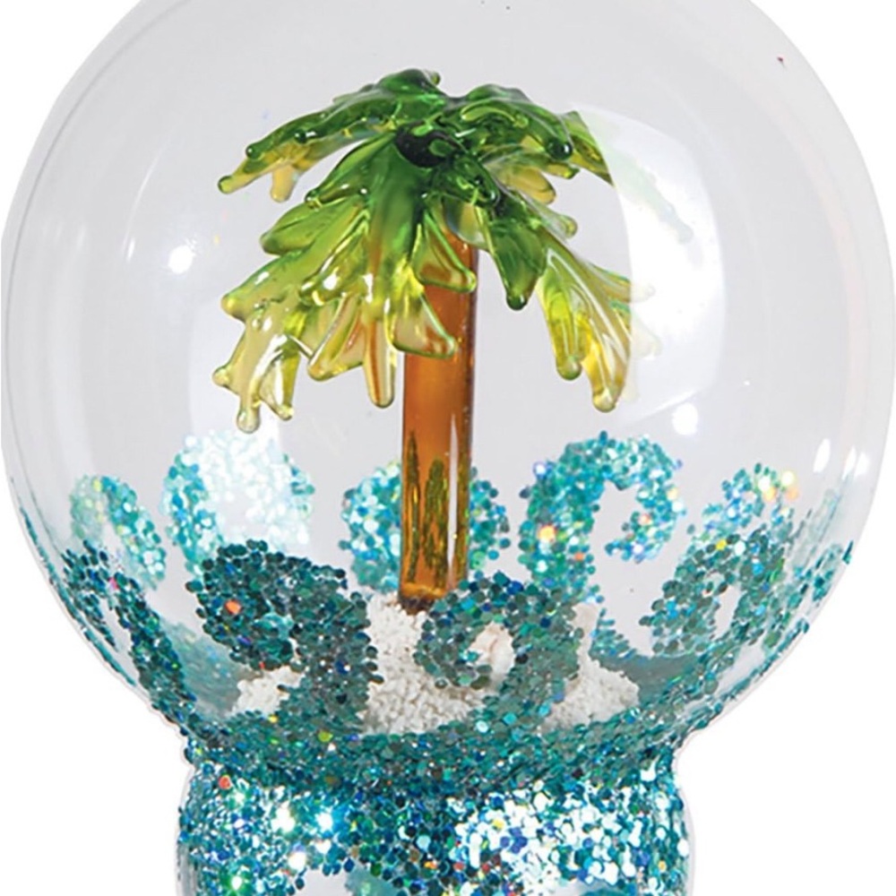 Tropical Palm Tree Snow Globe Ornament